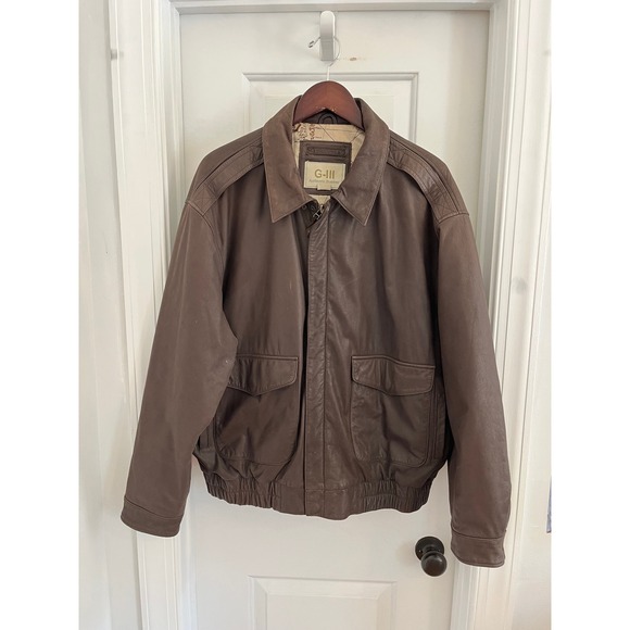 G-III Other - G-III Authentic Bomber Brown Leather Flight Jacket